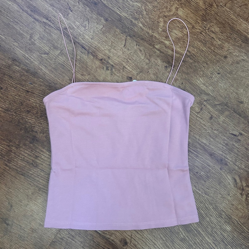 NWT Free People Intimately Square Neck Cami Pink Spaghetti Strap Tank Top